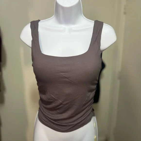 OGL Eco-SkinKiss® Ruched Sides Square Brami Tank Top - Picture 2 of 4